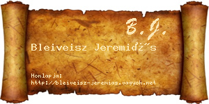 Bleiveisz Jeremiás névjegykártya